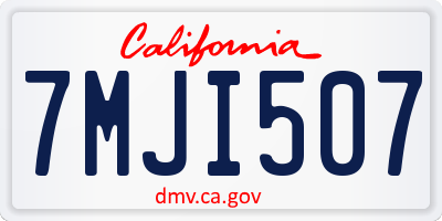 CA license plate 7MJI507