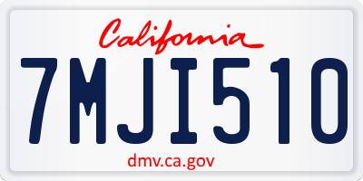 CA license plate 7MJI510