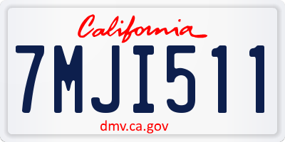 CA license plate 7MJI511