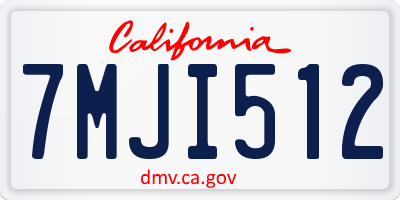 CA license plate 7MJI512