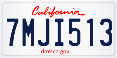 CA license plate 7MJI513