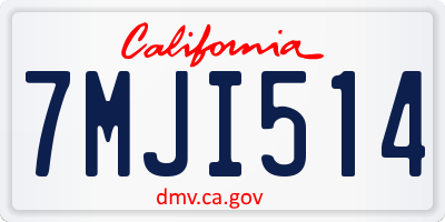 CA license plate 7MJI514