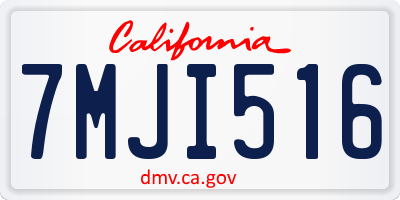 CA license plate 7MJI516