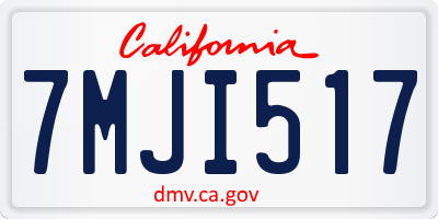 CA license plate 7MJI517