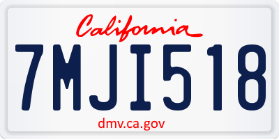 CA license plate 7MJI518