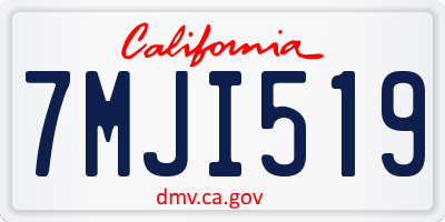 CA license plate 7MJI519