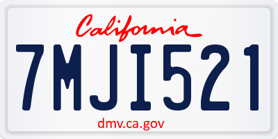 CA license plate 7MJI521