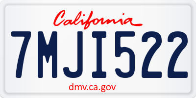 CA license plate 7MJI522