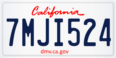 CA license plate 7MJI524