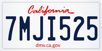 CA license plate 7MJI525