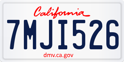 CA license plate 7MJI526