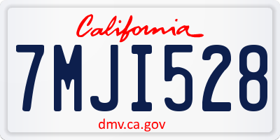 CA license plate 7MJI528