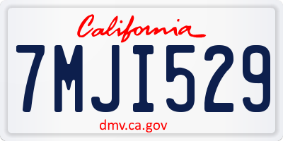 CA license plate 7MJI529