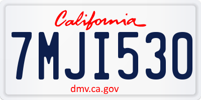 CA license plate 7MJI530