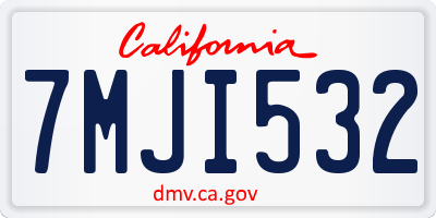 CA license plate 7MJI532