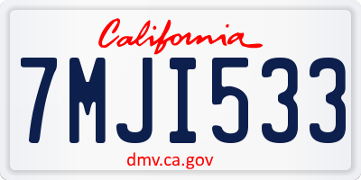 CA license plate 7MJI533