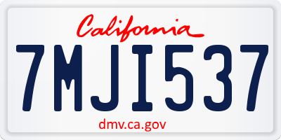 CA license plate 7MJI537