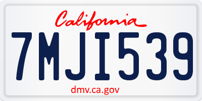 CA license plate 7MJI539