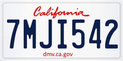 CA license plate 7MJI542