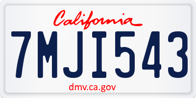 CA license plate 7MJI543