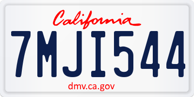 CA license plate 7MJI544