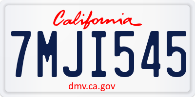 CA license plate 7MJI545