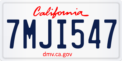 CA license plate 7MJI547