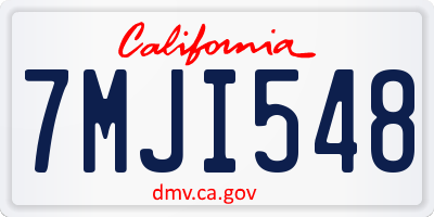 CA license plate 7MJI548