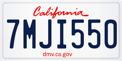 CA license plate 7MJI550