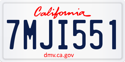 CA license plate 7MJI551
