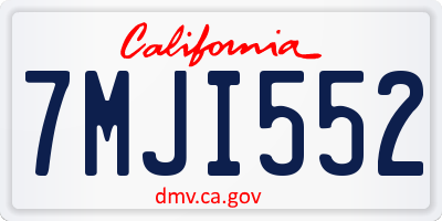 CA license plate 7MJI552