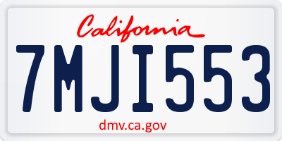 CA license plate 7MJI553