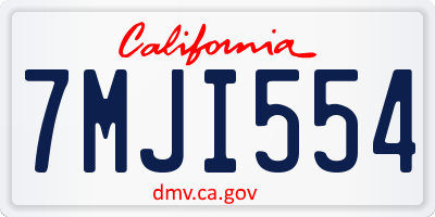 CA license plate 7MJI554