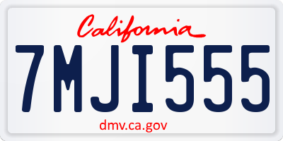 CA license plate 7MJI555