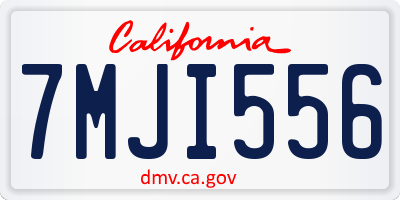 CA license plate 7MJI556