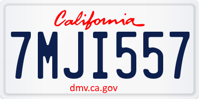 CA license plate 7MJI557