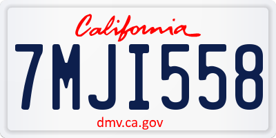 CA license plate 7MJI558