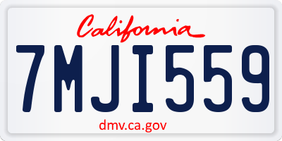 CA license plate 7MJI559