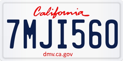 CA license plate 7MJI560