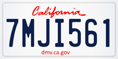 CA license plate 7MJI561