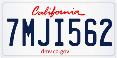 CA license plate 7MJI562