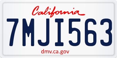 CA license plate 7MJI563