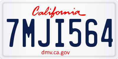 CA license plate 7MJI564