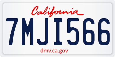 CA license plate 7MJI566