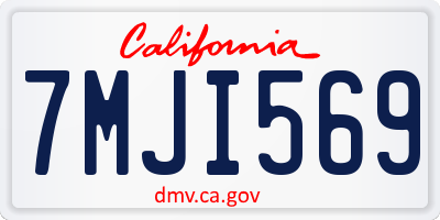 CA license plate 7MJI569