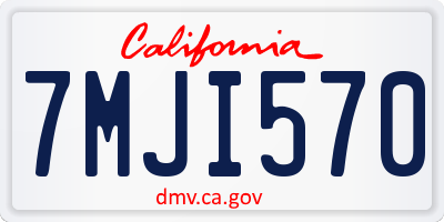 CA license plate 7MJI570