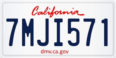 CA license plate 7MJI571