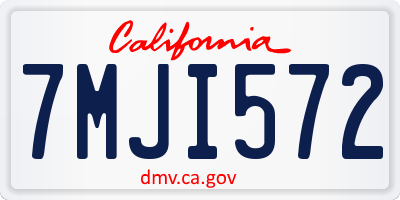 CA license plate 7MJI572