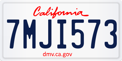 CA license plate 7MJI573