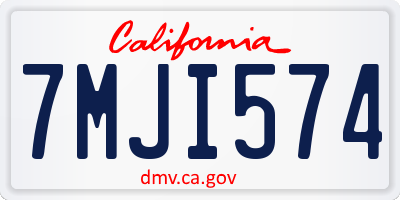 CA license plate 7MJI574